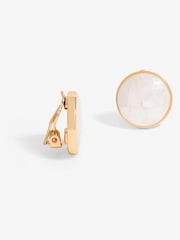 Jon Richard Gold Tone Shell Clip Earrings - Image 2 of 3