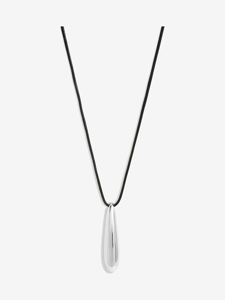 Jon Richard Silver Tone Teardrop Cord Necklace - Image 1 of 1