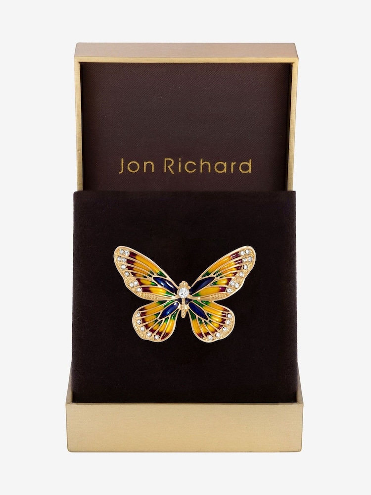 Jon Richard Gold Multicoloured Butterfly Brooch Gift Boxes - Image 1 of 3