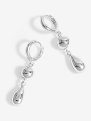 Jon Richard Silver Tone Orb And Teardrop Polished Earrings - Image 1 of 2