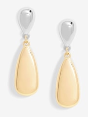 Jon Richard Metallic Tone Polished Drop Earrings - Image 2 of 4