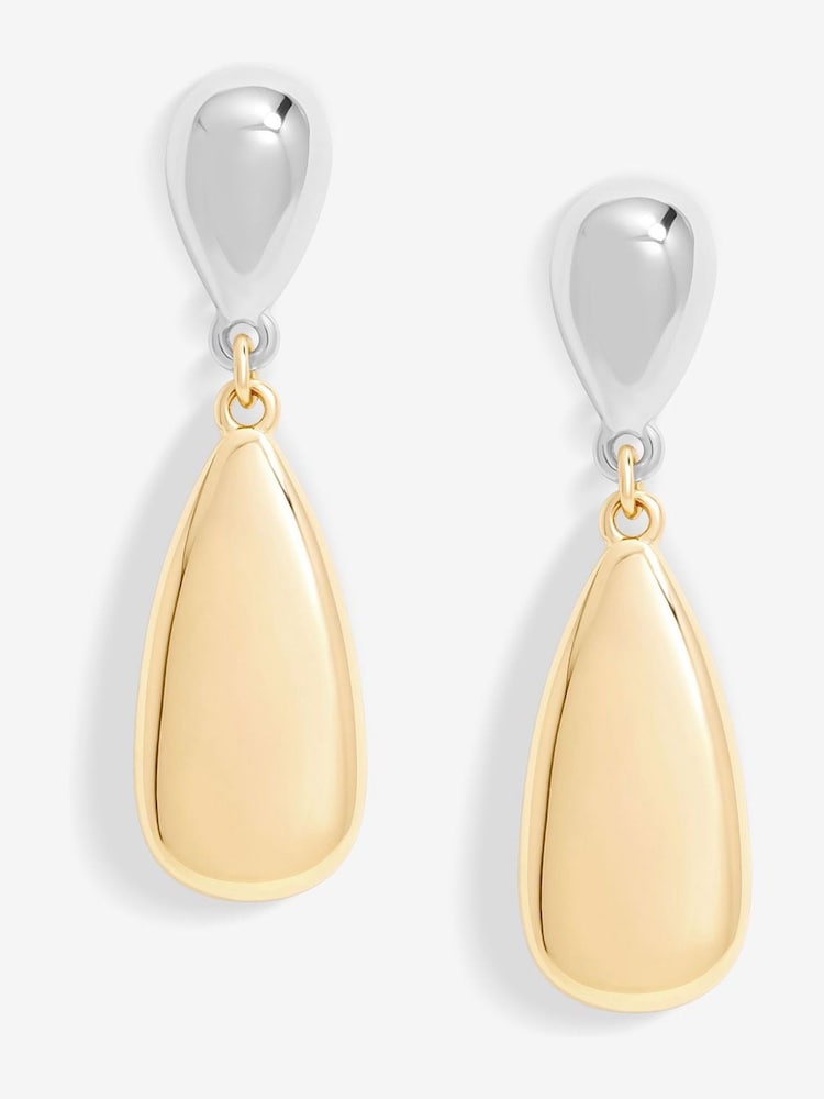 Jon Richard Metallic Tone Polished Drop Earrings - Image 2 of 4