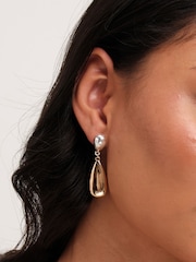Jon Richard Metallic Tone Polished Drop Earrings - Image 3 of 4