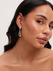 Jon Richard Metallic Tone Polished Drop Earrings - Image 4 of 4