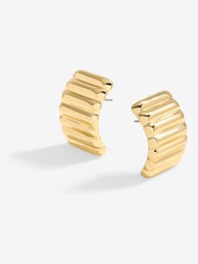 Jon Richard Gold Tone Flat Ridge Statement Earrings - Image 1 of 1
