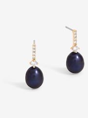 Jon Richard Gold Tone Cubic Zirconia And Pearl Stick Earrings - Image 1 of 3