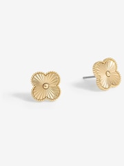 Jon Richard Gold Tone Diamond Cut Stud Earrings - Image 1 of 3