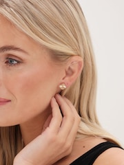 Jon Richard Gold Tone Diamond Cut Stud Earrings - Image 2 of 3