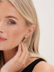Jon Richard Gold Tone Diamond Cut Stud Earrings - Image 3 of 3