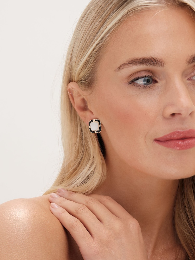 Jon Richard Gold Tone Clip Earrings - Image 2 of 3