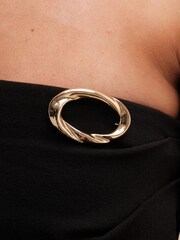 Jon Richard Gold Tone Open Polished Twist Gift Boxed Brooch - Image 3 of 4