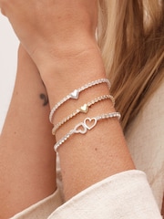 Jon Richard Gold Tone Polsihed Heart And Crystal Toggle Bracelet - Image 3 of 3