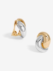 Jon Richard Metallic Two Tone Knot Stud Earrings - Image 1 of 3