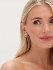 Jon Richard Metallic Two Tone Knot Stud Earrings - Image 3 of 3
