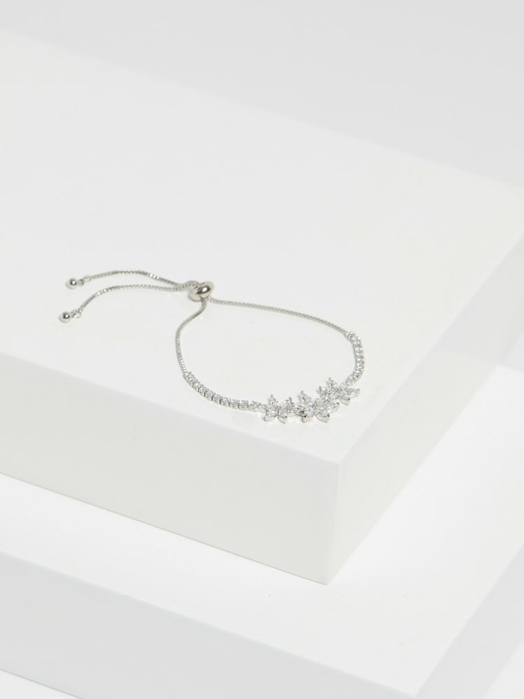 Jon Richard Silver Tone Floral Toggle Bracelet - Image 2 of 3