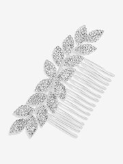 Jon Richard Silver Crystal Leaf Comb - Image 1 of 3