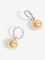 Jon Richard Metallic Two Tone Orb Earrings - Image 1 of 3