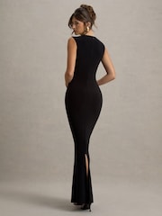 Club L London Black Tegan Asymmetric Cut-Out Maxi Dress - Image 2 of 5