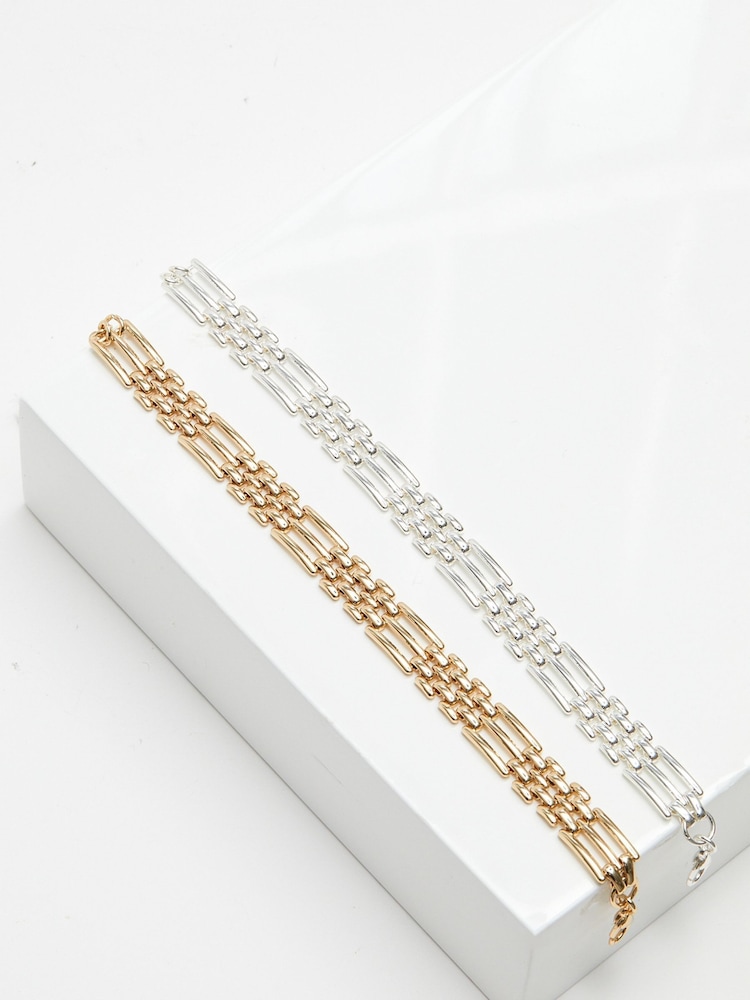 Jon Richard Silver Tone Gate Chain Bracelet - Image 2 of 3