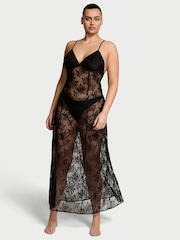Victoria's Secret Black Rose Lace Slip Dress - Image 1 of 3