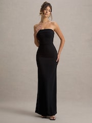Club L London Black Parker Bandeau Maxi Dress - Image 1 of 7