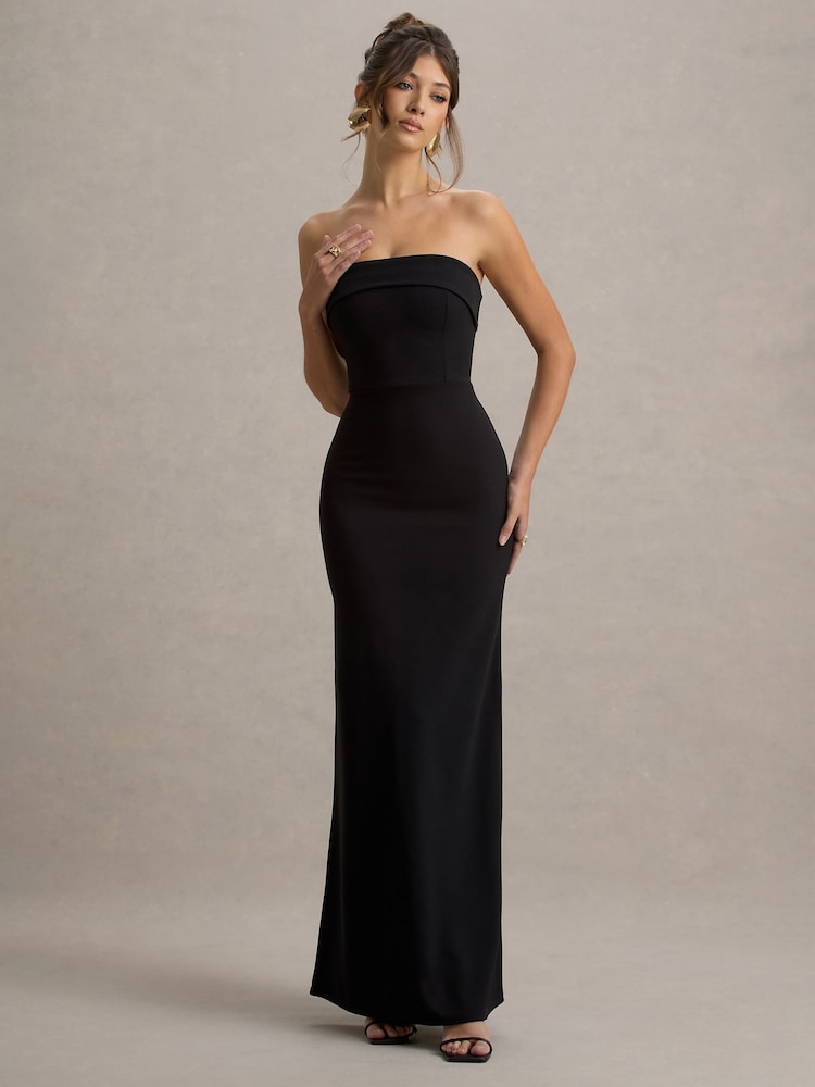 Club L London Black Parker Bandeau Maxi Dress - Image 1 of 7