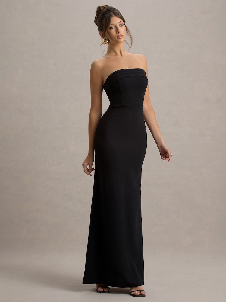 Club L London Black Parker Bandeau Maxi Dress - Image 5 of 7