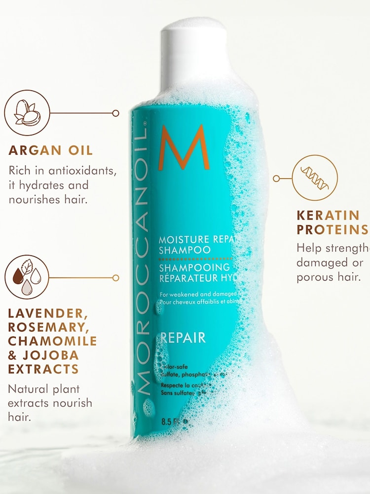Moroccanoil Moisture Repair Shampoo and Conditioner Haircare Gift Set with a FREE Restorative Mask 75ml Worth £54 - Image 2 of 5