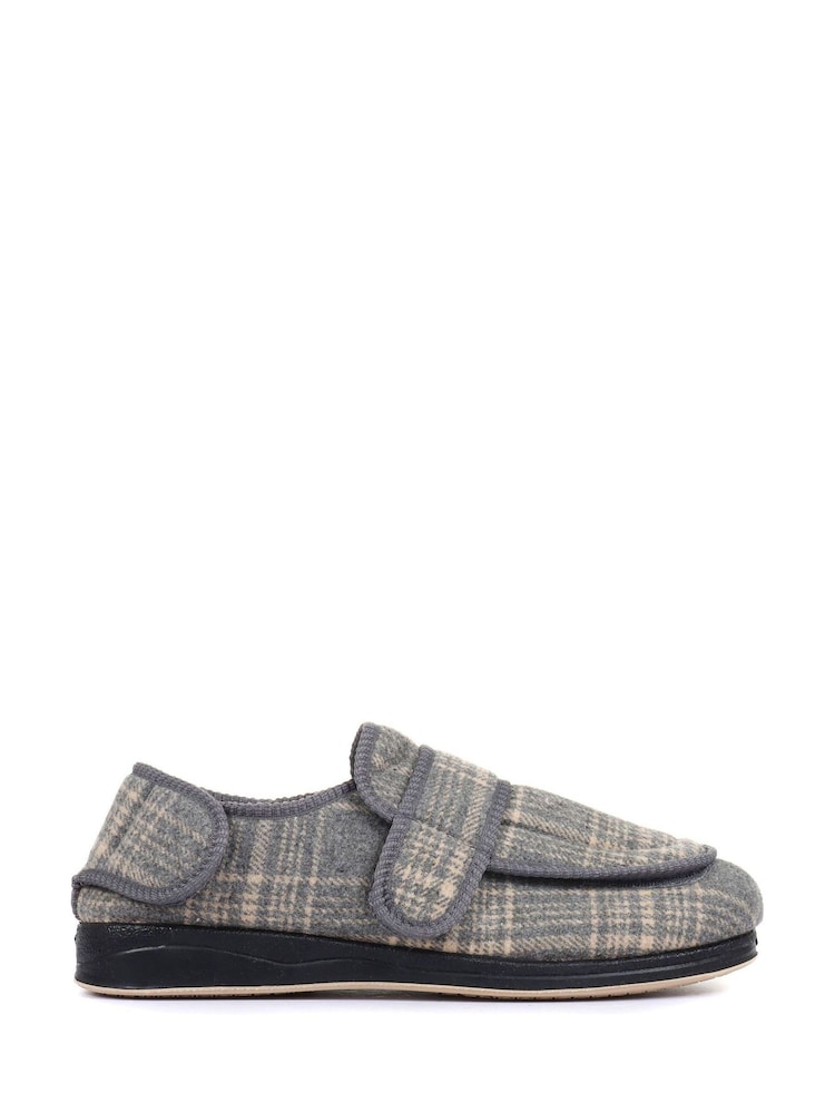 Pavers Grey Touch Fasten Slippers - Image 1 of 5