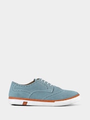 Joe Browns Blue Lace Up Suede Brogue Pumps - Image 3 of 6