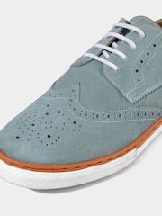 Joe Browns Blue Lace Up Suede Brogue Pumps - Image 6 of 6
