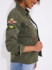 Joe Browns Green Appliqué Badge 100% Cotton Shirt - Image 6 of 8