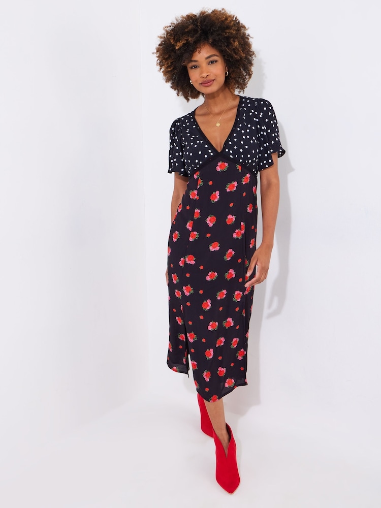 Joe Browns Black Polka Dot Lace Midi Dress - Image 2 of 7