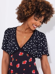 Joe Browns Black Polka Dot Lace Midi Dress - Image 6 of 7