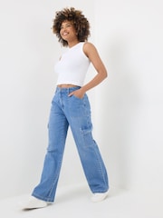 Joe Browns Alto-Waisted Denim Cargo Trousers - Imagen 1 de 5