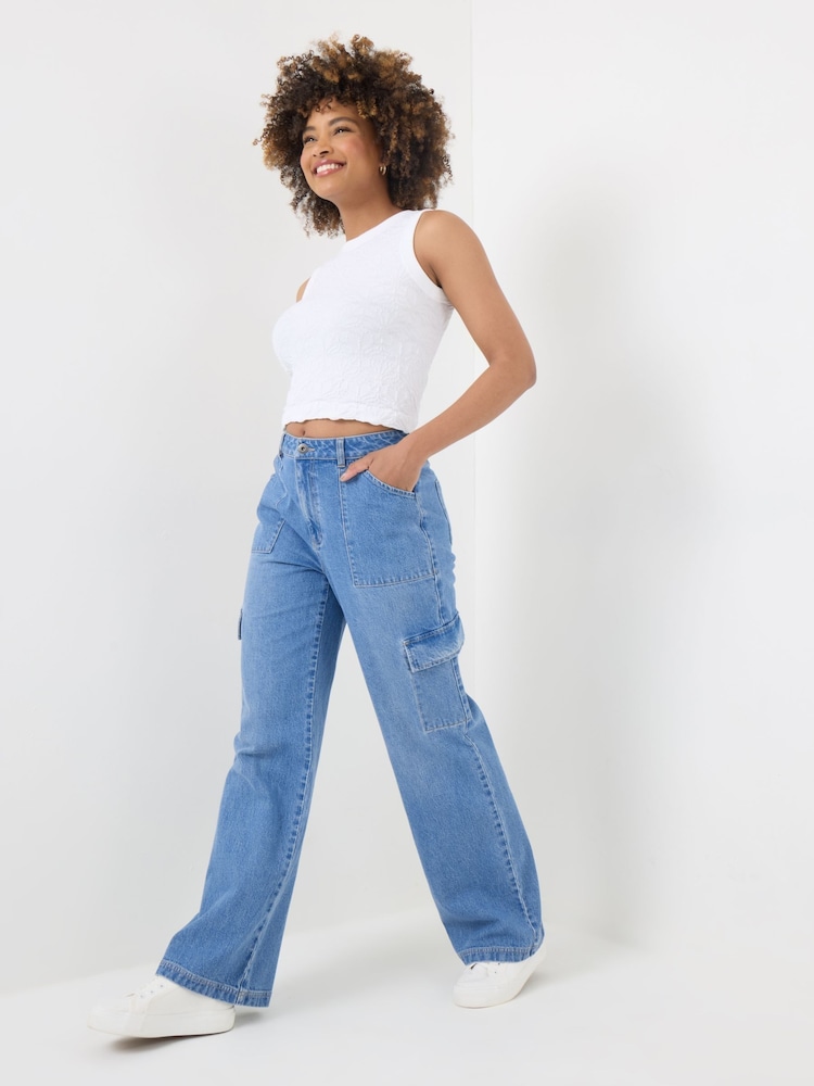 Joe Browns Alto-Waisted Denim Cargo Trousers - Imagen 1 de 5