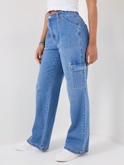 Joe Browns Alto-Waisted Denim Cargo Trousers - Imagen 3 de 5