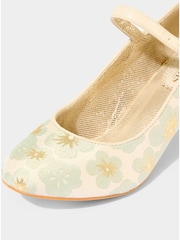 Joe Browns Gold Jacquard Floral Print Occasion Shoes - Image 4 of 4