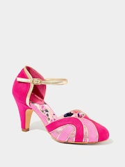 Joe Browns Pink Art Deco Ankle Strap Heels - Image 2 of 5
