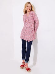 Joe Browns Red Asymmetric Floral Print Jersey Tunic - Image 2 of 5