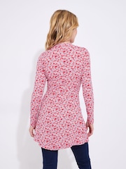 Joe Browns Red Asymmetric Floral Print Jersey Tunic - Image 4 of 5