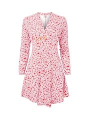Joe Browns Red Asymmetric Floral Print Jersey Tunic - Image 5 of 5