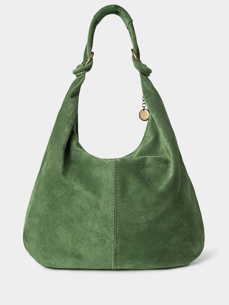 Joe Browns Green Knotted Suede Hobo Bag - Image 1 of 3