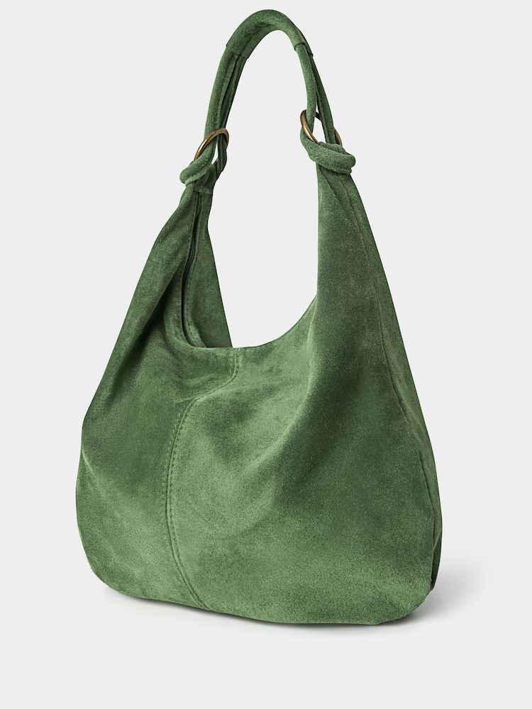 Joe Browns Green Knotted Suede Hobo Bag - Image 2 of 3