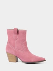 Joe Browns Pink Premium Suede Western Ankle Boots - Image 1 of 6