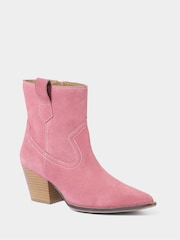 Joe Browns Pink Premium Suede Western Ankle Boots - Image 2 of 6