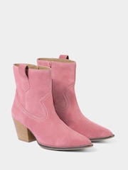 Joe Browns Pink Premium Suede Western Ankle Boots - Image 4 of 6