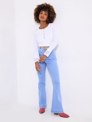 Joe Browns White Lace Panel Button Down 100% Cotton Jersey Top - Image 3 of 5
