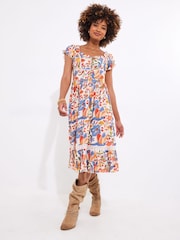 Joe Browns Pink/Multi Birds of Paradise Knee Dress - Image 4 of 7