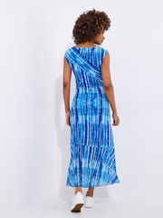 Joe Browns Blue Asymmetric Mesh Fluted Dress - Image 4 of 5